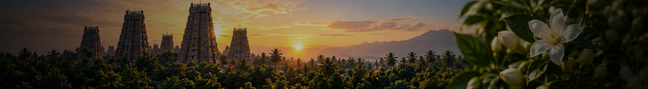 The gopurams of Madurai at sunset